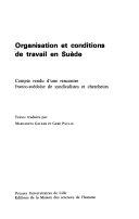 Cover  Organisation et conditions de travail en Suède