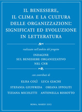 Cover  Il benessere, il clima e la cultura delle oragnizzazioni: significati ed evoluzione in letteratura