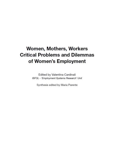 Cover  Women, mothers, workers : critical problems and dilemmas of women's employment