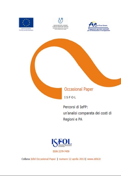 Cover  Percorsi di IeFP [Risorsa elettronica] : un’analisi comparata dei costi di Regioni e PA