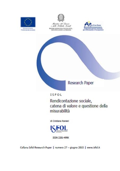 Cover  Rendicontazione sociale, catena di valore e questione della misurabilità [Risorsa elettronica]