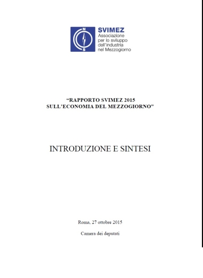 Cover  Rapporto Svimez 2015 sull'economia del Mezzogiorno [Risorsa elettronica] : introduzione e sintesi