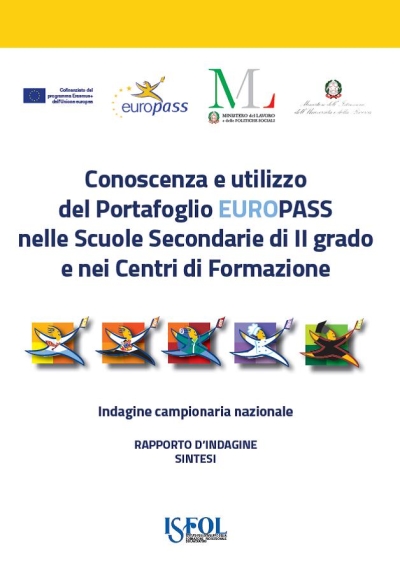 Cover  Conoscenza e utilizzo del Portafoglio Europass nelle Scuole Secondarie di 2. grado e nei Centri di Formazione : indagine campionaria nazionale : rapporto d'indagine : sintesi