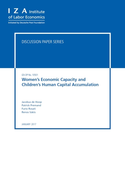 Cover  Women’s economic capacity and children’s human capital accumulation