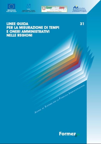 Cover  Linee guida per la misurazione di tempi e oneri amministrativi nelle regioni