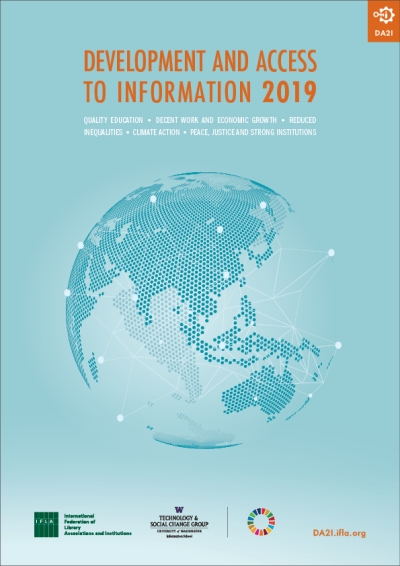 Cover  Development and access to information 2019 : quality education, decent work and economic growth, reduced inequalities, climate action, peace, justice and stromg institutions