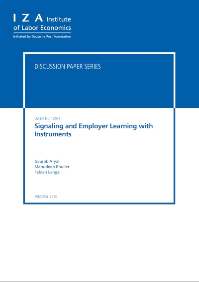 Cover  Signaling and employer learning with instruments