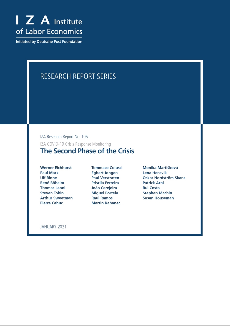 Cover  IZA Covid-19 crisis response monitoring : the second phase of the crisis