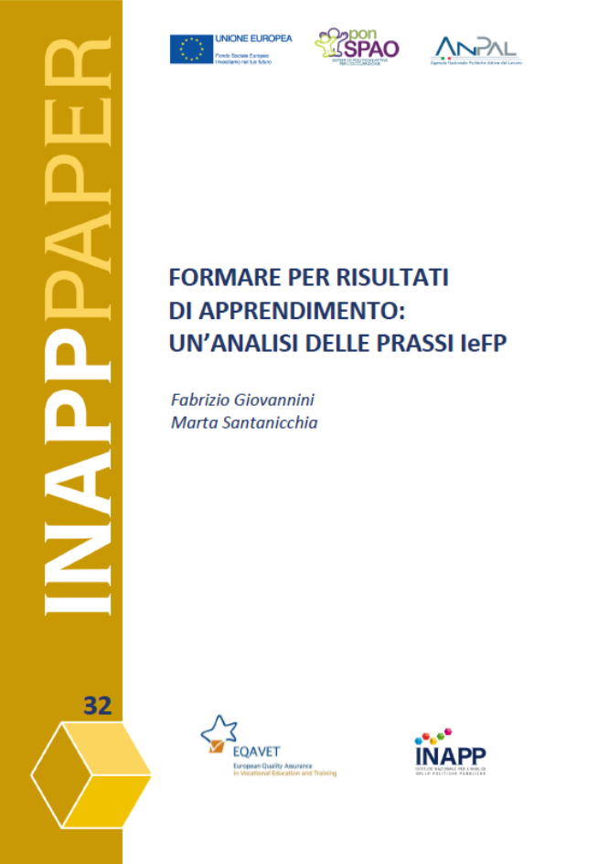 Cover  Formare per risultati di apprendimento: un'analisi delle prassi IeFP