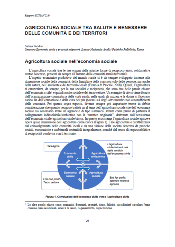 Cover  Agricoltura sociale tra salute e benessere delle comunità e dei territori